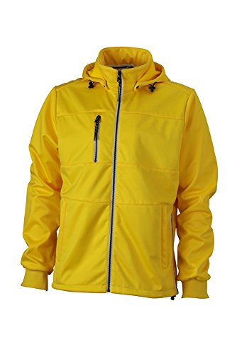 JN1078 Men's Maritime Jacket Junge Softshell Jacke mit modischen Details M,sunyellow-navy-white von James & Nicholson