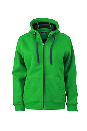 JN354-1 Ladies´ Doubleface Jacke Sweatjacke Kapuze Sweatshirt XL,fern green-graphite (solid) von James & Nicholson