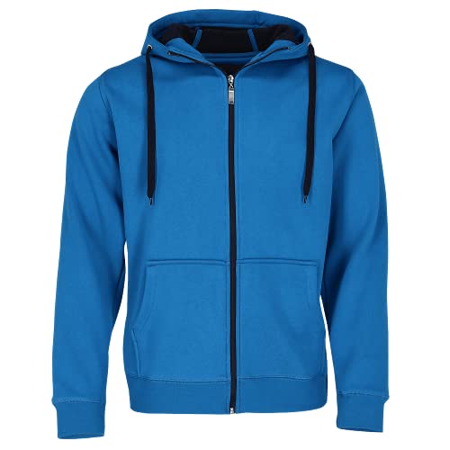 JN355 Men´s Doubleface Jacke Sweatjacke Kapuze Sweatshirt, Farbe:Azur-Navy;Herrengrößen:L von James & Nicholson