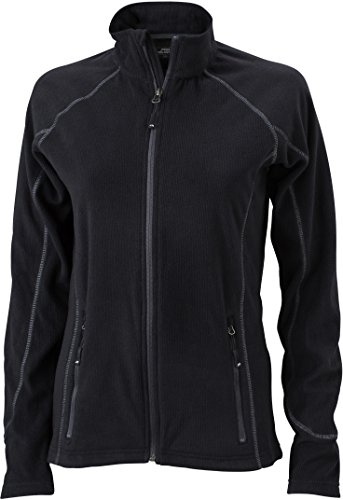 JN596 Ladies' Structure Fleece Jacket Leichte Outdoor-Fleecejacke, Größe:L;Farbe:Black-Carbon von James & Nicholson