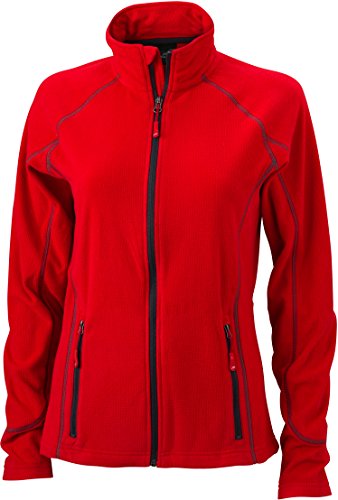 JN596 Ladies' Structure Fleece Jacket Leichte Outdoor-Fleecejacke, Größe:M;Farbe:Red-Carbon von James & Nicholson