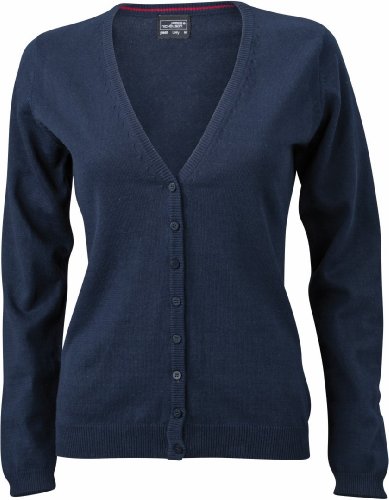 James+Nicholson Damen Cardigan Blau Navy L von James & Nicholson