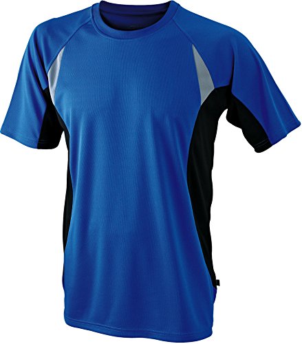 James + Nicholson atmungsaktives Trainingsshirt jn391 Gr. L, Multicoloured - Royal/Black von James & Nicholson