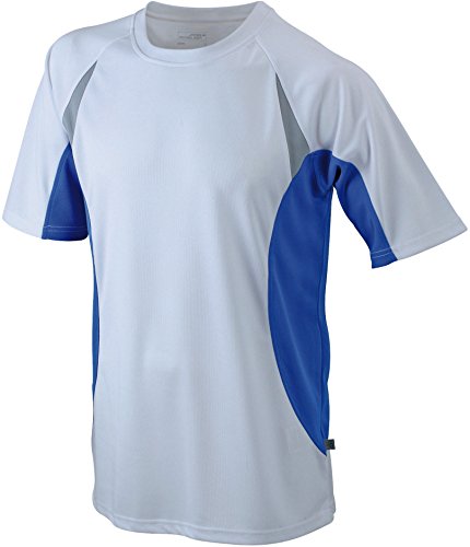 James + Nicholson atmungsaktives Trainingsshirt jn391 Gr. S, Multicoloured - White/Royal von James & Nicholson