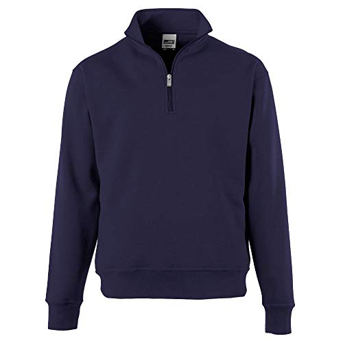 James & Nicholson - Arbeitspullover mit Reißverschluss-Rollkragen / navy, 4XL von James & Nicholson