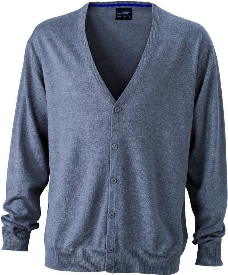 James & Nicholson Cardigan JN 661 Herren V-Neck Cardigan Leichte Strickqualität von James & Nicholson