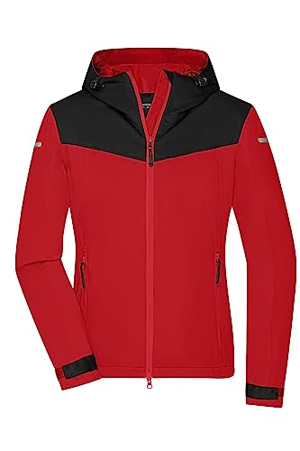 James & Nicholson Damen Allwetter Softshell-Jacke - Funktionelle Softshell-Jacke aus recyceltem Polyester für alle Wetterbedingungen | Farbe: light-red/black/light-red | Grösse: L von James & Nicholson