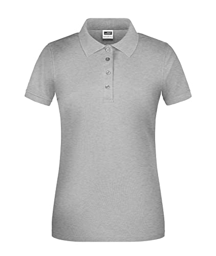 James & Nicholson Damen BIO Workwear Polo - Leicht tailliertes Poloshirt für Beruf & Freizeit | Farbe: grey-heather | Grösse: L von James & Nicholson