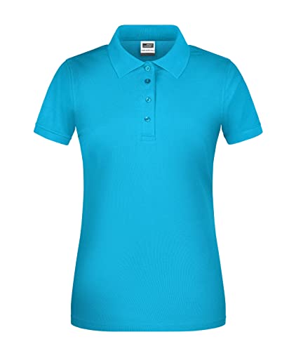 James & Nicholson Damen BIO Workwear Polo - Leicht tailliertes Poloshirt für Beruf & Freizeit | Farbe: turquoise | Grösse: XL von James & Nicholson
