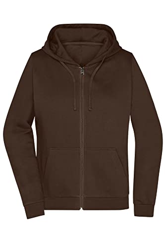 James & Nicholson Damen Basic Kapuzen-Sweatjacke - Leicht taillierte Sweatjacke mit Kapuze | Farbe: Brown | Grösse: XXL von James & Nicholson