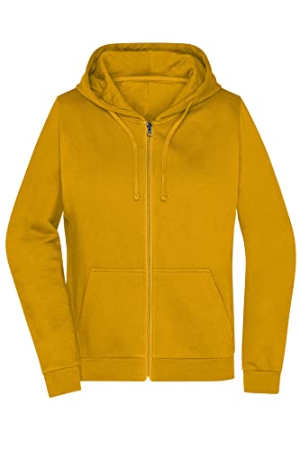 James & Nicholson Damen Basic Kapuzen-Sweatjacke - Leicht taillierte Sweatjacke mit Kapuze | Farbe: Gold-Yellow | Grösse: XL von James & Nicholson