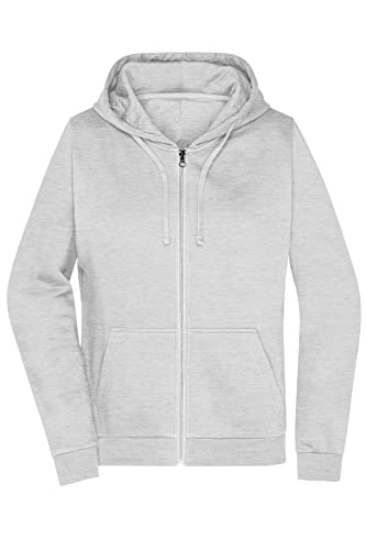 James & Nicholson Damen Basic Kapuzen-Sweatjacke - Leicht taillierte Sweatjacke mit Kapuze | Farbe: ash | Grösse: M von James & Nicholson