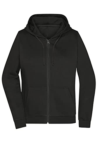 James & Nicholson Damen Basic Kapuzen-Sweatjacke - Leicht taillierte Sweatjacke mit Kapuze | Farbe: black | Grösse: M von James & Nicholson