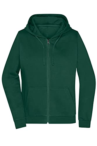 James & Nicholson Damen Basic Kapuzen-Sweatjacke - Leicht taillierte Sweatjacke mit Kapuze | Farbe: dark-green | Grösse: M von James & Nicholson