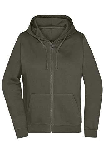 James & Nicholson Damen Basic Kapuzen-Sweatjacke - Leicht taillierte Sweatjacke mit Kapuze | Farbe: Dark-Grey | Grösse: S von James & Nicholson