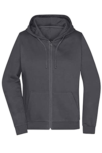 James & Nicholson Damen Basic Kapuzen-Sweatjacke - Leicht taillierte Sweatjacke mit Kapuze | Farbe: graphite | Grösse: 3XL von James & Nicholson