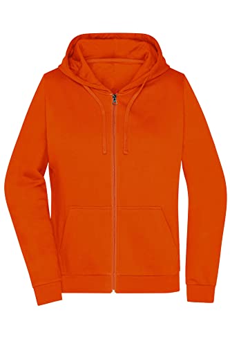 James & Nicholson Damen Basic Kapuzen-Sweatjacke - Leicht taillierte Sweatjacke mit Kapuze | Farbe: orange | Grösse: L von James & Nicholson