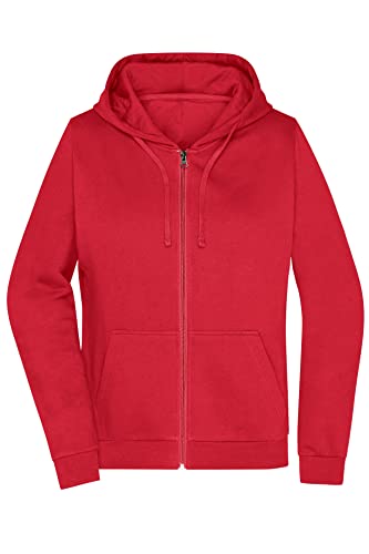 James & Nicholson Damen Basic Kapuzen-Sweatjacke - Leicht taillierte Sweatjacke mit Kapuze | Farbe: red | Grösse: L von James & Nicholson