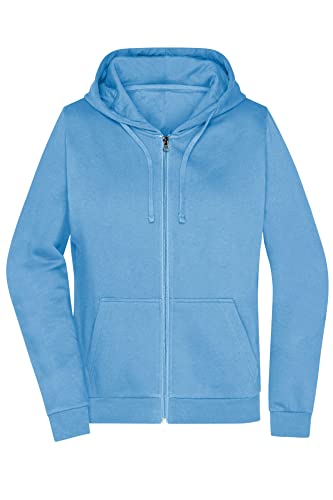 James & Nicholson Damen Basic Kapuzen-Sweatjacke - Leicht taillierte Sweatjacke mit Kapuze | Farbe: sky-blue | Grösse: L von James & Nicholson