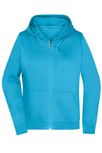 James & Nicholson Damen Basic Kapuzen-Sweatjacke - Leicht taillierte Sweatjacke mit Kapuze | Farbe: turquoise | Grösse: 3XL von James & Nicholson