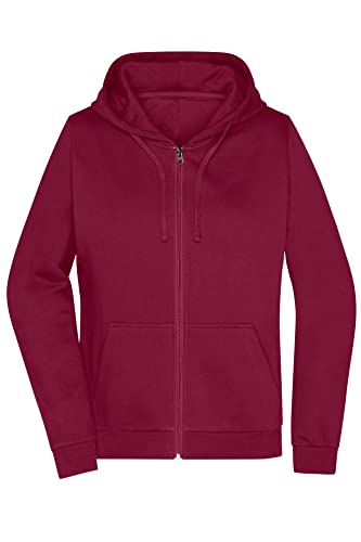 James & Nicholson Damen Basic Kapuzen-Sweatjacke - Leicht taillierte Sweatjacke mit Kapuze | Farbe: wine | Grösse: S von James & Nicholson