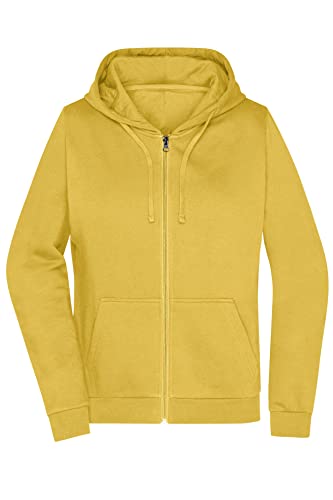 James & Nicholson Damen Basic Kapuzen-Sweatjacke - Leicht taillierte Sweatjacke mit Kapuze | Farbe: yellow | Grösse: L von James & Nicholson