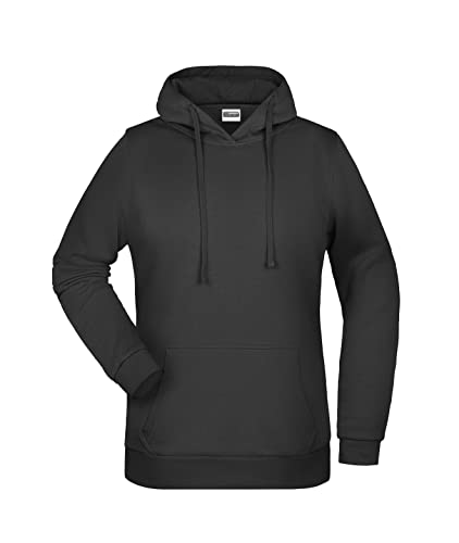 James & Nicholson Damen Basic Kapuzensweat - Leicht taillierter Kapuzenpulli mit angerauter Innenseite | Farbe: black | Grösse: L von James & Nicholson