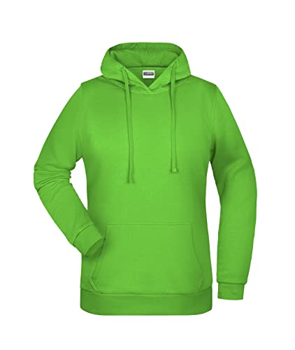 James & Nicholson Damen Basic Kapuzensweat - Leicht taillierter Kapuzenpulli mit angerauter Innenseite | Farbe: lime-green | Grösse: L von James & Nicholson