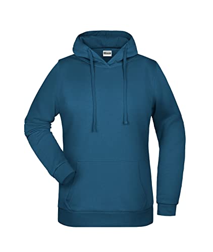 James & Nicholson Damen Basic Kapuzensweat - Leicht taillierter Kapuzenpulli mit angerauter Innenseite | Farbe: petrol | Grösse: L von James & Nicholson