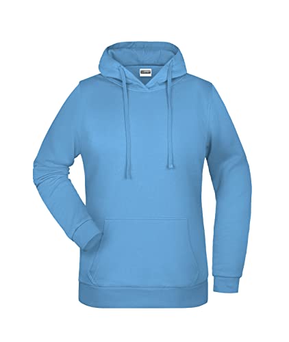 James & Nicholson Damen Basic Kapuzensweat - Leicht taillierter Kapuzenpulli mit angerauter Innenseite | Farbe: Sky-Blue | Grösse: M von James & Nicholson