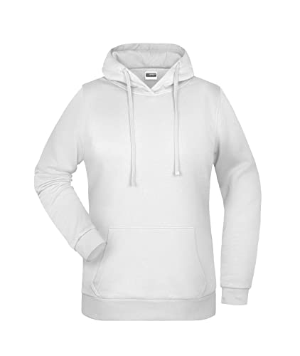 James & Nicholson Damen Basic Kapuzensweat - Leicht taillierter Kapuzenpulli mit angerauter Innenseite | Farbe: White | Grösse: L von James & Nicholson