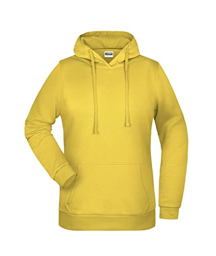 James & Nicholson Damen Basic Kapuzensweat - Leicht taillierter Kapuzenpulli mit angerauter Innenseite | Farbe: Yellow | Grösse: L von James & Nicholson