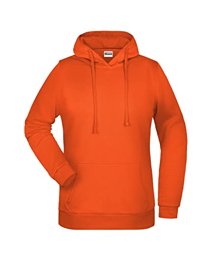 James & Nicholson Damen Basic Kapuzensweat - Leicht taillierter Kapuzenpulli mit angerauter Innenseite | Farbe: orange | Grösse: M von James & Nicholson