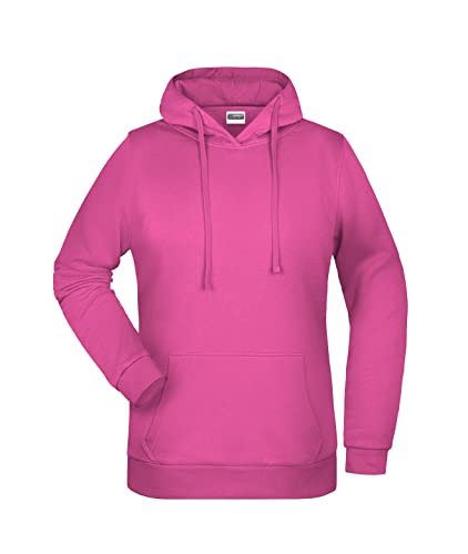 James & Nicholson Damen Basic Kapuzensweat - Leicht taillierter Kapuzenpulli mit angerauter Innenseite | Farbe: pink | Grösse: M von James & Nicholson