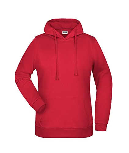 James & Nicholson Damen Basic Kapuzensweat - Leicht taillierter Kapuzenpulli mit angerauter Innenseite | Farbe: red | Grösse: 3XL von James & Nicholson