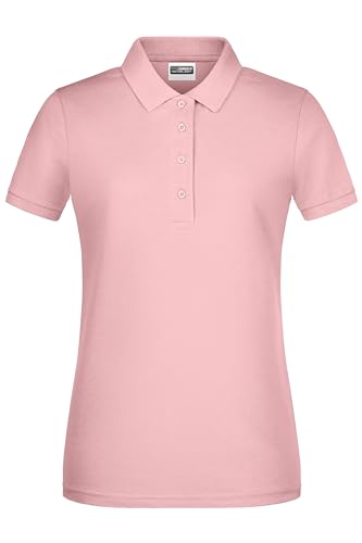 James & Nicholson Damen Basic Polo - Tailliertes Piqué Poloshirt aus Bio-Baumwolle | Farbe: soft-pink | Grösse: M von James & Nicholson