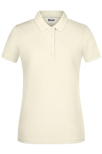 James & Nicholson Damen Basic Polo - Tailliertes Piqué Poloshirt aus Bio-Baumwolle | Farbe: vanilla | Grösse: M von James & Nicholson