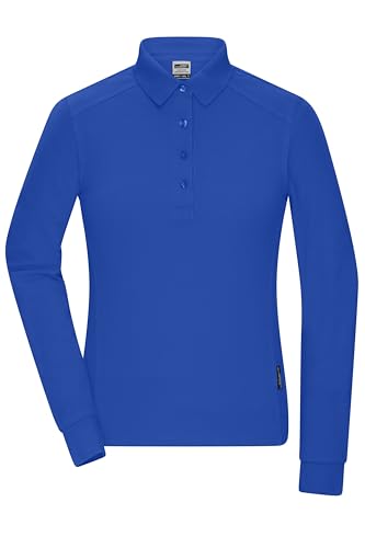 James & Nicholson Damen Bio Workwear Longsleeve Polo - Pflegeleichtes Langarm Poloshirt aus Bio-Baumwolle | Farbe: royal | Grösse: L von James & Nicholson