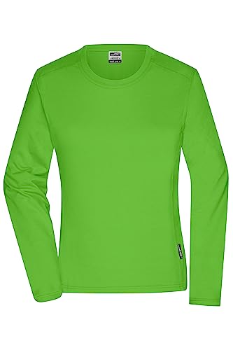 James & Nicholson Damen Bio Workwear Longsleeve Shirt - Pflegeleichtes und leicht-tailliertes Shirt aus Bio-Baumwolle | Farbe: lime-green | Grösse: S von James & Nicholson