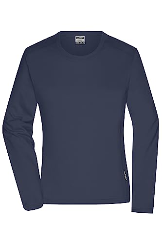 James & Nicholson Damen Bio Workwear Longsleeve Shirt - Pflegeleichtes und leicht-tailliertes Shirt aus Bio-Baumwolle | Farbe: Navy | Grösse: L von James & Nicholson