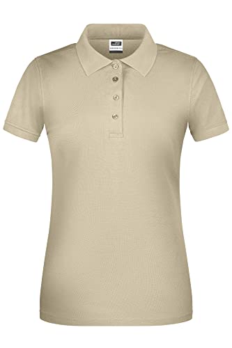 James & Nicholson Damen BIO Workwear Polo - Leicht tailliertes Poloshirt für Beruf & Freizeit | Farbe: stone | Grösse: S von James & Nicholson