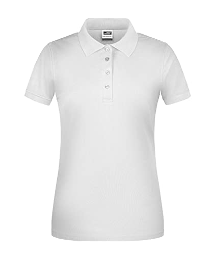 James & Nicholson Damen Bio Workwear Polo - Leicht tailliertes Poloshirt für Beruf & Freizeit | Farbe: White | Grösse: L von James & Nicholson