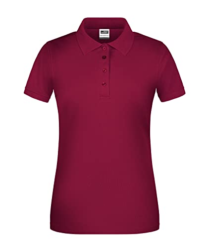 James & Nicholson Damen Bio Workwear Polo - Leicht tailliertes Poloshirt für Beruf & Freizeit | Farbe: Wine | Grösse: L von James & Nicholson