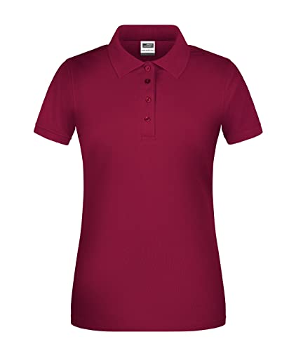 James & Nicholson Damen Bio Workwear Polo - Leicht tailliertes Poloshirt für Beruf & Freizeit | Farbe: Wine | Grösse: XS von James & Nicholson