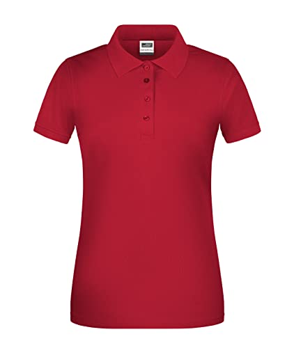 James & Nicholson Damen Bio Workwear Polo - Leicht tailliertes Poloshirt für Beruf & Freizeit | Farbe: red | Grösse: 3XL von James & Nicholson