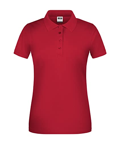 James & Nicholson Damen BIO Workwear Polo - Leicht tailliertes Poloshirt für Beruf & Freizeit | Farbe: red | Grösse: 3XL von James & Nicholson