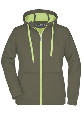 James & Nicholson Damen Bonding Jacke - Taillierte Kapuzenjacke mit Fleecefutter | Farbe: olive/lime-green | Grösse: L James & Nicholson Damen Bonding Jacke - Taillierte Kapuzenjacke mit Fleecefutter | Farbe: olive/lime-green | Grösse: L von James & Nicholson