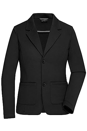 James & Nicholson Damen Business Blazer - Klassisch-Geschnittener Blazer aus angenehm weichen Sweat | Farbe: Black | Grösse: M von James & Nicholson