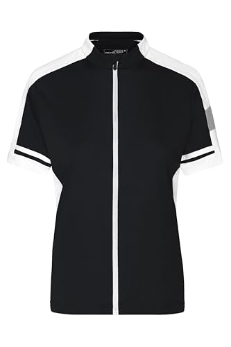 James & Nicholson Damen Cooldry® Rad Shirt Longzip - Leicht tailliertes Bike Shirt mit langem Reißverschluss | Farbe: black | Grösse: XXL von James & Nicholson