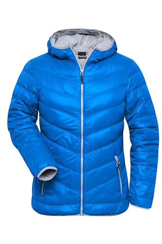 James & Nicholson Damen Daunenjacke ultraleicht - Taillierte, sehr leichte Daunenjacke in trendiger Optik | Farbe: blue/silver | Grösse: XXL von James & Nicholson